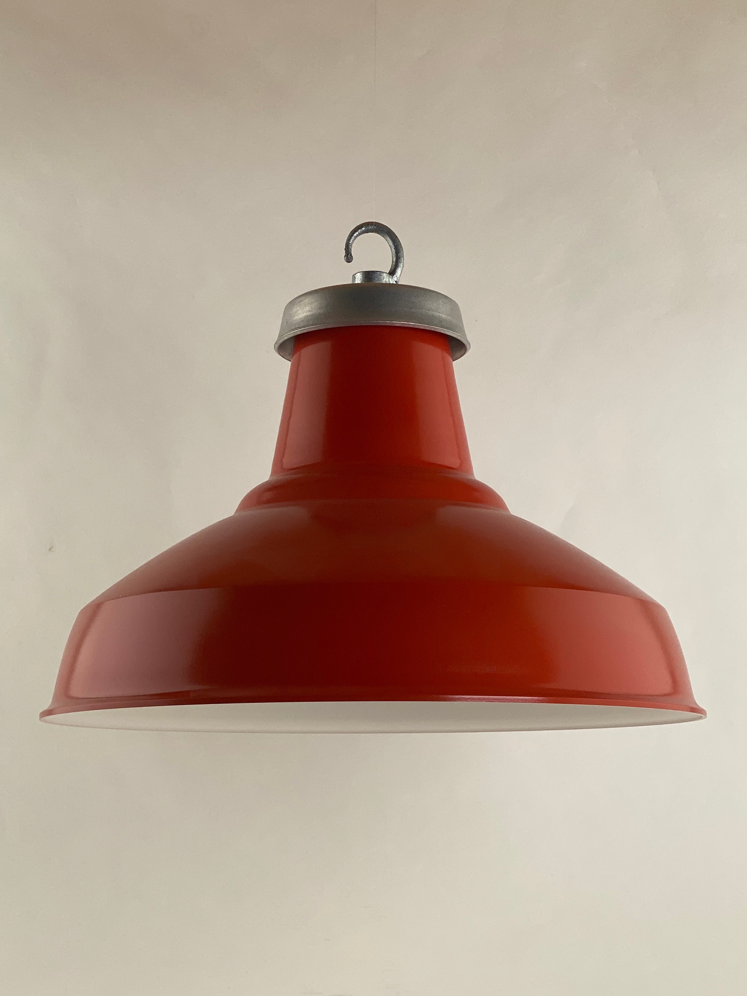 Red Painted Large Reflector | 36cm | Worn Lighting