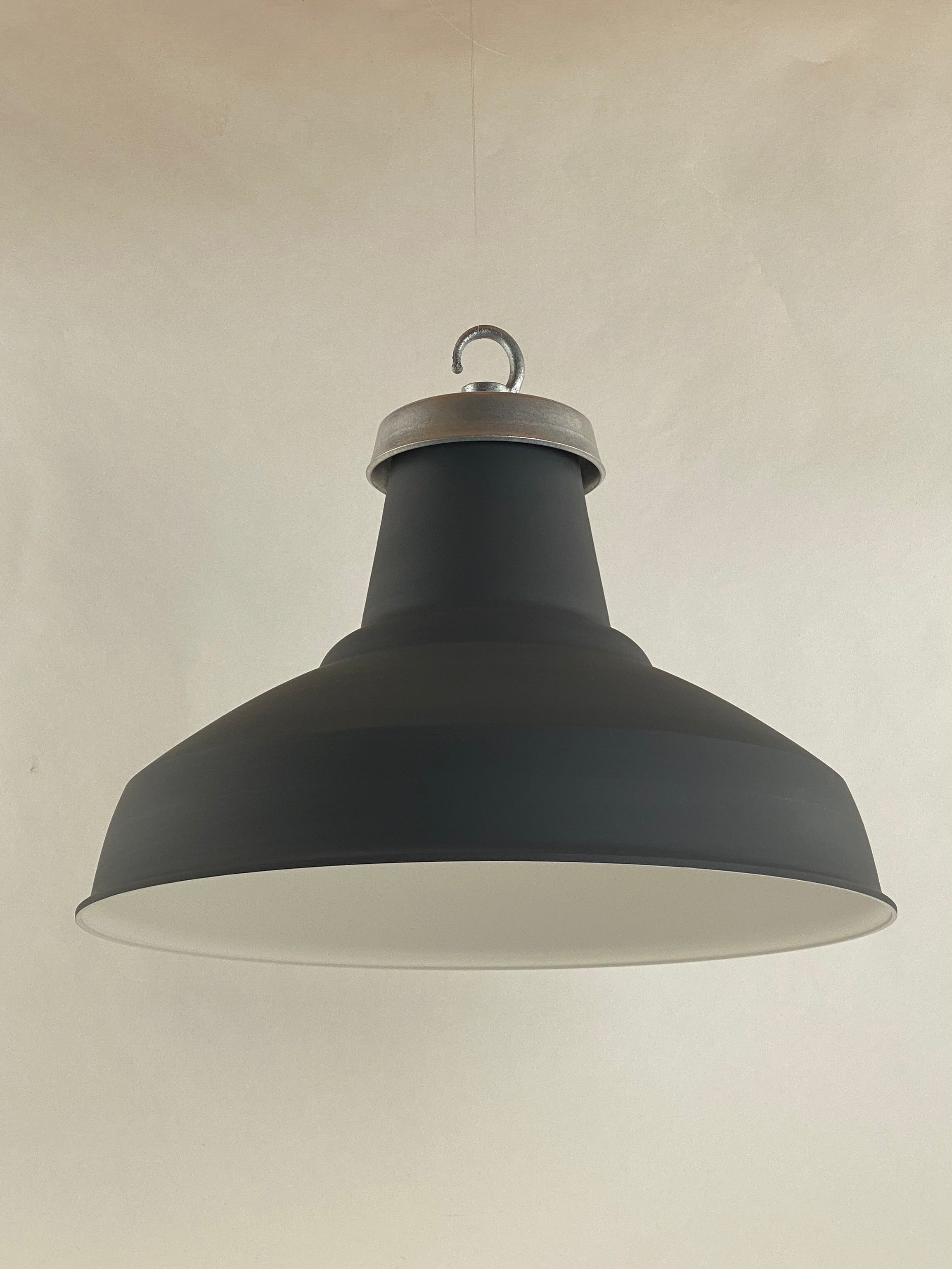 Black Painted Large Reflector | 36cm | Pendant | Worn Lighting